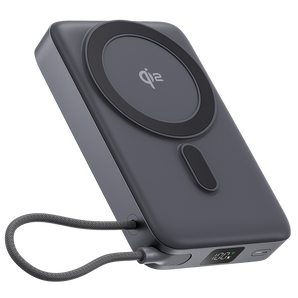 Powerbank Proove OverPower, 10000mAh, 35W, Qi2, me kabllo të integruar, gri