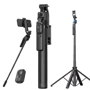 Tripod C17 me AI Face Tracking, 163cm, 360°, Bazë me 4 Këmbë