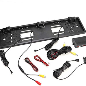 Mbajtëse targash europiane universale me kamerë parkimi me sensor radar 12V, 4/8 LED