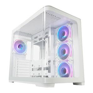 Kasë LC-Power 8001W Pro-Storm Light, Mid-Tower, e bardhë