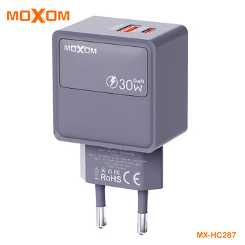 Karikues GaN Moxom MX-HC287 30W, USB-C dhe USB-A