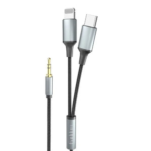 Kabllo Aux 2n1 Earldom AUX71, Type-C dhe Lighting (iPhone)