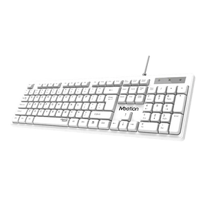 Tastierë Meetion K300, USB Standard, Kabllo, e bardhë